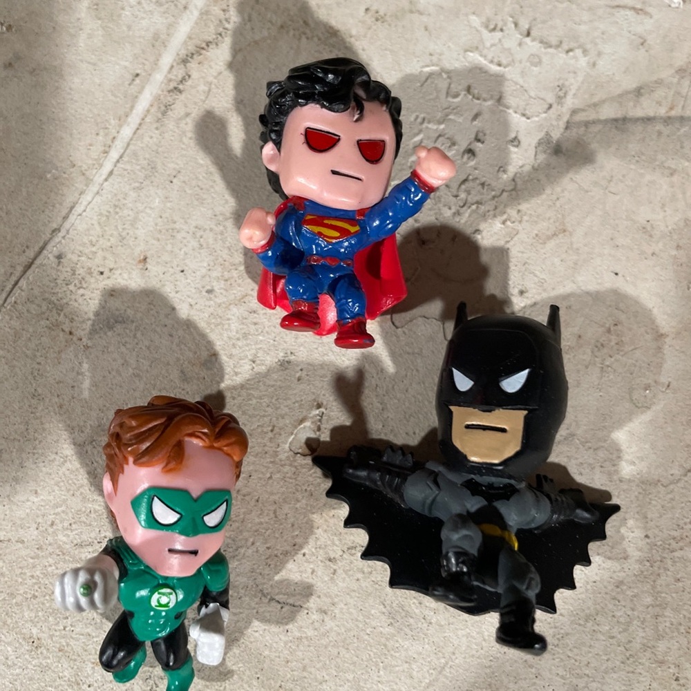Blip Toys DC Comics Vinyl Figures 2012 Green Lantern Superman Batman Lot of 3